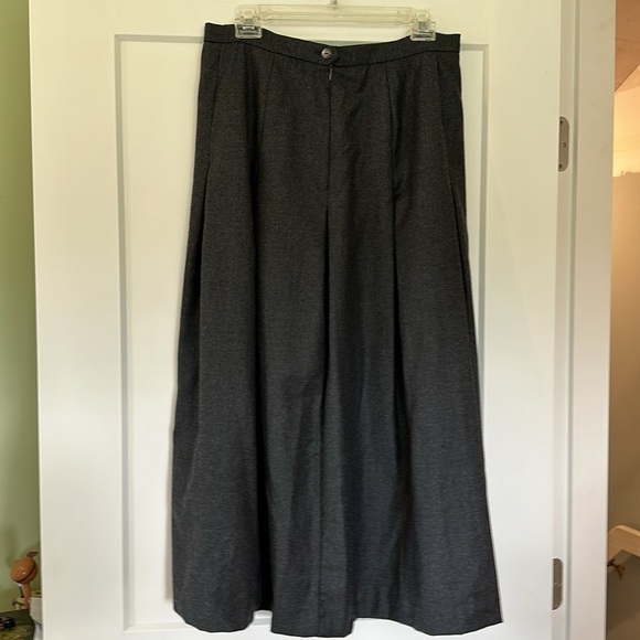Vintage 100% virgin wool 14 Barry Bricken charcoal midi length fully lined skirt - Picture 7 of 7